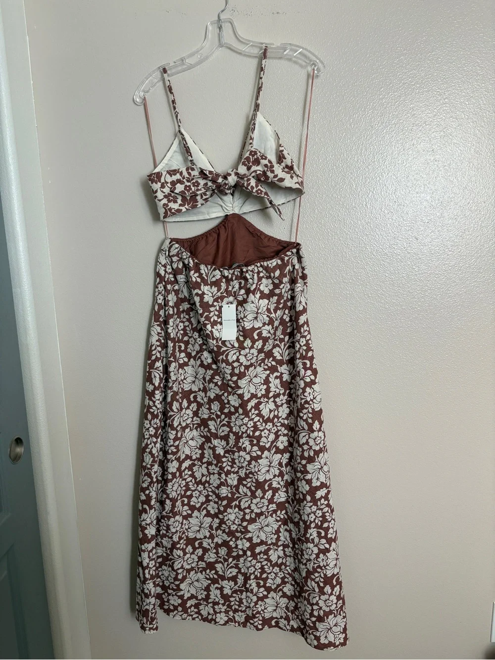 NEW Women’s Abercrombie & Fitch Julia Slip Cutout Maxi Dress Linen Cotton Medium